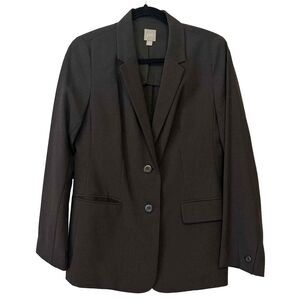 J. Jill Size 6‎ 100% Wool Brown Double Button Blazer Jacket
